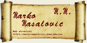 Marko Masalović vizit kartica